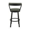 thumbnail image 5 of Kobe 30" Bar Height Swivel Bar Stool in Black Finish and Gray Faux Leather, 5 of 10