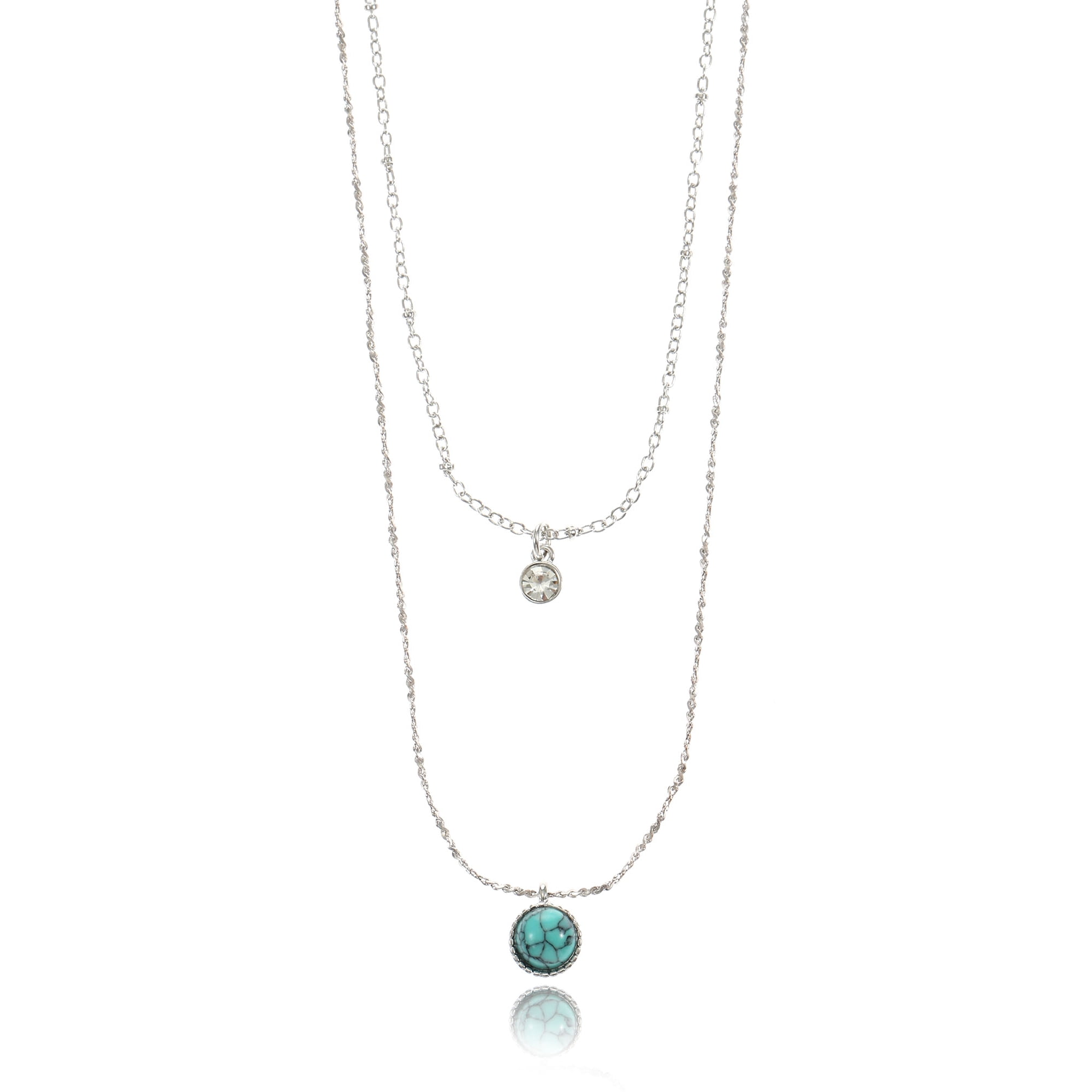 Time and Tru Women's Silvertone Layered Necklace, 1 Piece