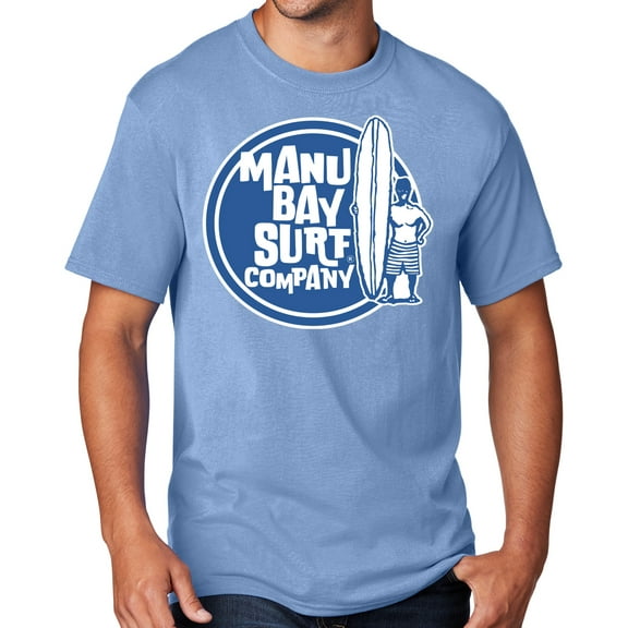 Men's Manu Bay SURFER DUDE T-shirt, XL Light Blue - TALL