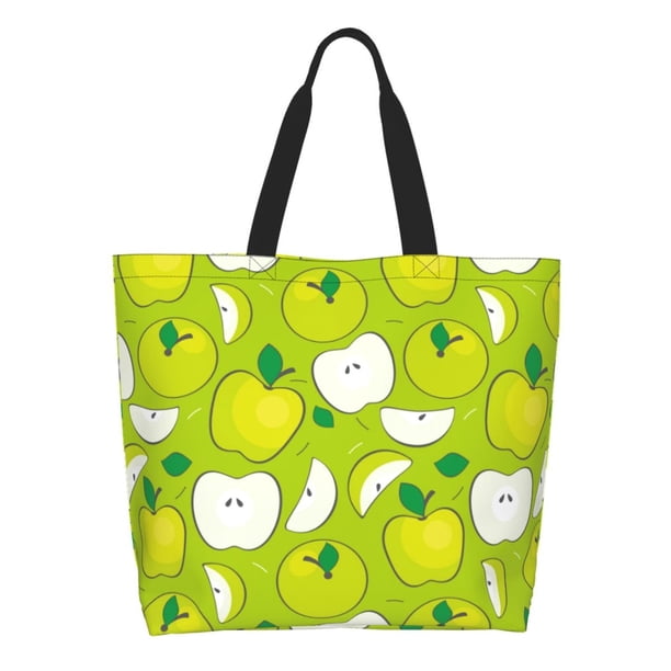 Easygdp Green Apple Bolsas Tote para Mujer, Bolsos de Hombro para Viaje, Bolsos de Mano de Gran Capacidad para Compras y Trabajo