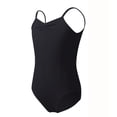 thumbnail image 3 of Girls Spaghetti Strap Sleeveless Backless Tank Leotard Stretchable Comfort Fit for Ballet Dance Performance Gymnastics Black 2 Years-3 Years, 3 of 3