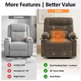 thumbnail image 4 of MCombo 26" Extra Wide Dual Motor Lift Chair, Dual Zone Heat, Infinite Position Recliner for Elderly, Brown Fabric, 4 of 13