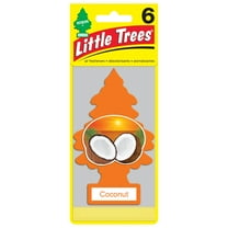Little Trees Auto Air Freshener, Hanging Card, Coconut Fragrance 6-Pack