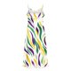 thumbnail image 4 of Falda Larga de Verano de las Mujeres Cuello en V sin Mangas Correa Dividida Impresa Vestido de Sueño Casual, Faldas Largas de las Mujeres, 4 of 8