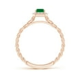 thumbnail image 2 of Angara Natural 0.5 Ct. Emerald with Diamond Halo Ring in 14K Rose Gold for Women (Ring Size: 3), 2 of 9