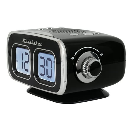 Studebaker - SB3500 Retro Digital AM/FM Dual Alarm Clock Radio with Bluetooth - Black