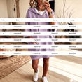 thumbnail image 3 of Yigetop Women's Oversized Short Sleeve Hoodie Dress, Loose Casual Sweatshirt Dress with Side Pockets Blue M, 3 of 6