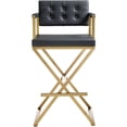 thumbnail image 4 of Home Square Director 30" Contemporary Steel Bar Stool in Black & Gold - Set of 2, 4 of 10