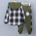 thumbnail image 3 of HCNTES Toddler Clothes For Boys 2Pcs Long Sleeve Plaid Hooded Sweatshirt Tops Jacket and Pants Winter Outfits Kids Clothes Boys Clothing Sets, 3 of 4