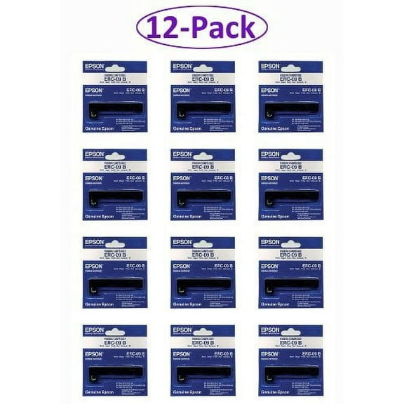 12 X Epson ERC-09B OEM Ribbon - M-160 163 164 180 181 182 183 190 191 192 Black Ribbon (200K Characters) (10) of OEM ERC-09B