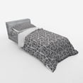 thumbnail image 3 of Flower Duvet Cover Set, Floral Paisley Design with Eastern Effects Curved Leaves and Swirls Oriental Art, Bedding Set with Shams and Fitted Sheet, 3 Sizes, by Ambesonne, 3 of 3