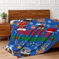 thumbnail image 4 of Blue Cute Christmas Fleece Throw Blanket for Adults and Women, Holiday Blanket for Couch and Sofa with Matching Printed Canvas Tote Bag, 4 of 7
