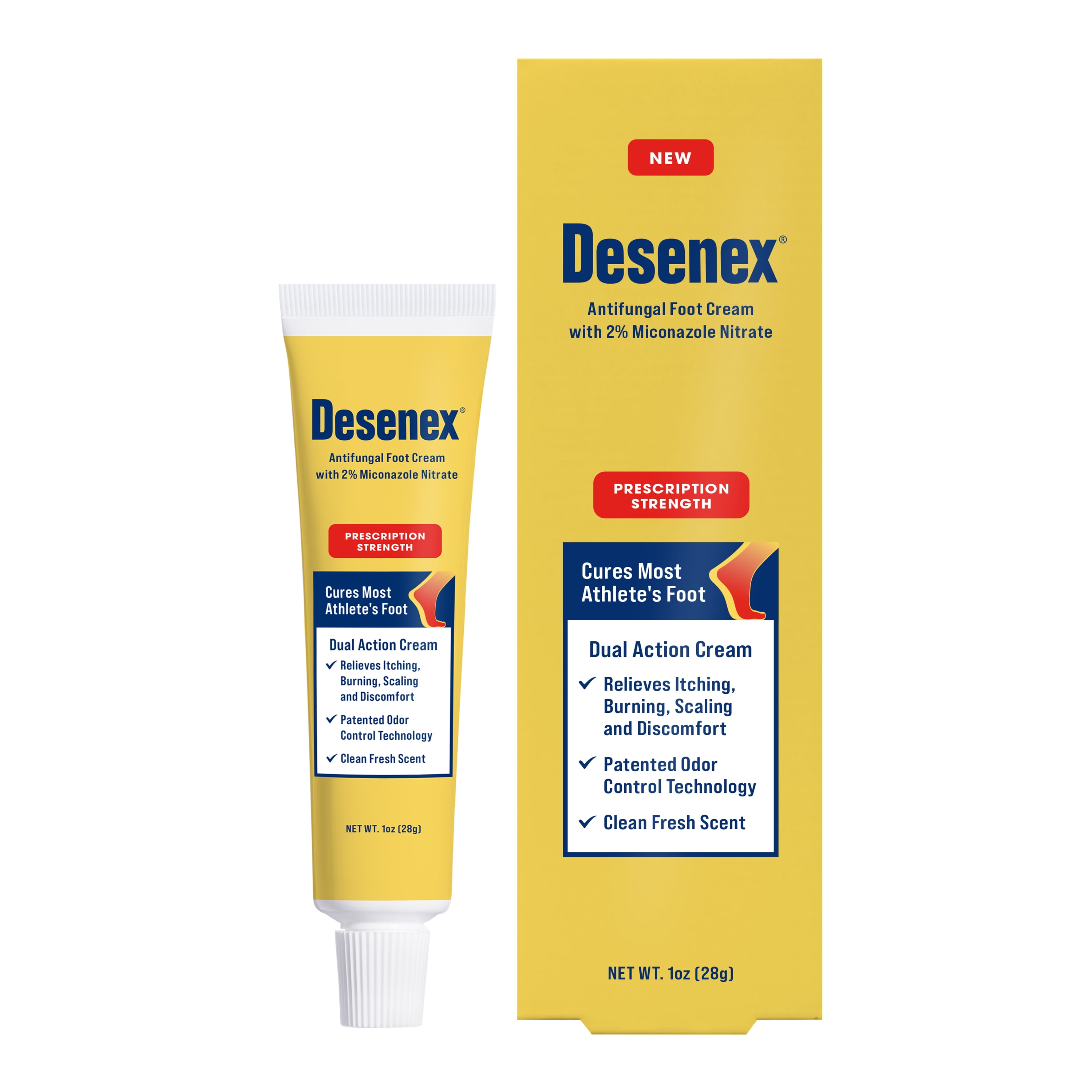 (3 pack) Desenex Anti-Fungal Foot Cream, 1oz, Prescription-Strength Miconazole Nitrate