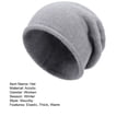 thumbnail image 7 of Opvise Women Fashion Winter Hat Knitted Elastic Thick Warm Soft Cold Resistant No Brim Beanie Baggy Solid Color Lady Cap Dark Gray, 7 of 7