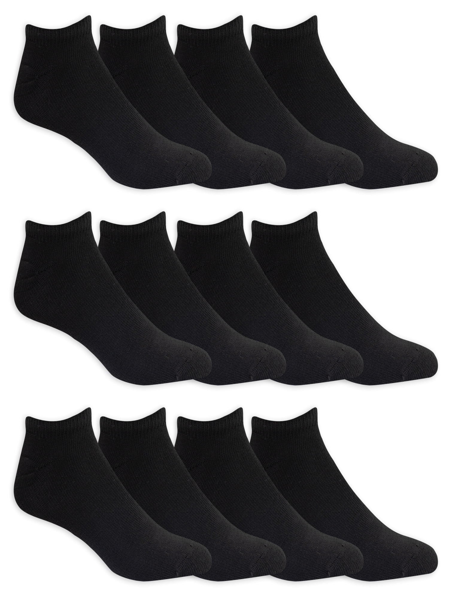 Athletic Works Men's Lightweight No Show Socks, 12-Pack, Moisture-Wicking, Lightweight Fabric, Fits Shoe Sizes 6-12