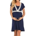 thumbnail image 2 of Daqian Maternity Dresses Pregnant Women Maternity Clothes Breastfeeding Nightdress Casual Dress Pajamas Plus Size Maternity Clothes on Navy 12(XXL), 2 of 9