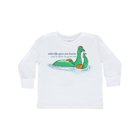 

Inktastic Loch Nessie When Life Gives You Lemons Sipping Tea Gift Toddler Boy or Toddler Girl Long Sleeve T-Shirt