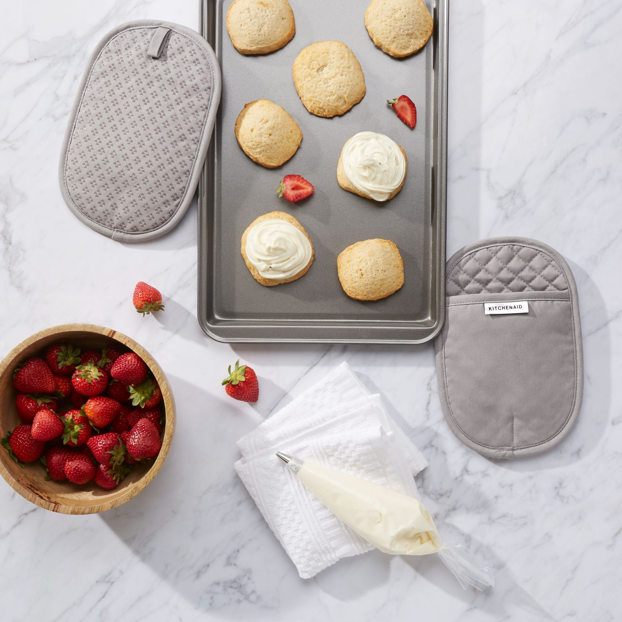 KitchenAid Asteroid Pot Holder Set, Grey, Set of 2