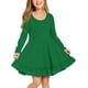 thumbnail image 1 of Vestido Arshiner de manga larga para niñas, corte A, verde 3-4T, 1 of 8