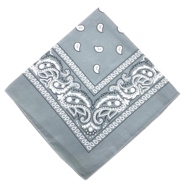 Eigraketly Moda Unisex Bandana Hop Pañuelo cuadrado grande Estampado de Cachemira Diadema Muñequeras Pañuelo para la cabeza Pañuelo de tinte Ciclismo Gris