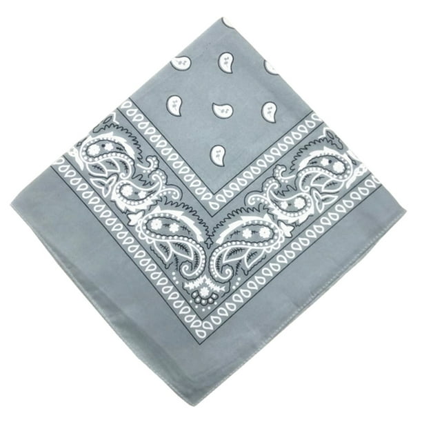 Naiovety Moda poliéster anacardo pañuelo cuadrado bufanda Paisley estampado diadema senderismo accesorios para pañuelos regalos gris Type1 NO1
