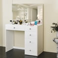 thumbnail image 5 of Boahaus Matilda Modern White Vanity Makeup Desk (Crystal Knobs), 5 of 5
