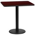 thumbnail image 1 of Flash Furniture 24'' x 30'' Rectangular Mahogany Laminate Table Top with 18'' Round Table Height Base, 1 of 2