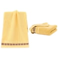 thumbnail image 6 of Bath Towels Set Of 3, Cotton Washcloths For Body And Face, Medium Lightweight Towels, 13" X 29", Yellow, 6 of 6