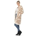 thumbnail image 3 of White Mark Women's Long Sleeve Leopard Sherpa Cardigan, 3 of 5
