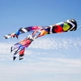 thumbnail image 4 of In the Breeze 5270 — Geometric Black & White 40-inch Illusion Windsock — Abstract Decor, Embroidered Details, Fully Printed Tails, 4 of 6