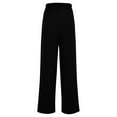 thumbnail image 5 of Womens Pants Velvet Straight Leg High Waisted Solid Color Elastic Waisted Drawstring Loose Sweatpants with Pocket Black 2XL, 5 of 7