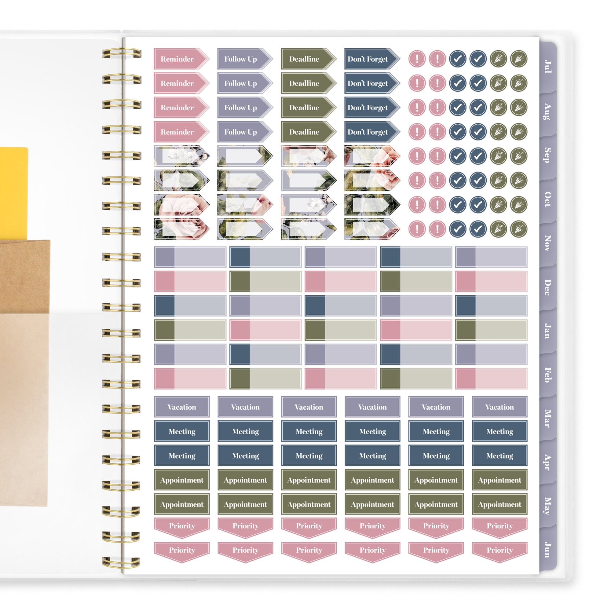 Mead Cambridge Tea Rose Academic 2026-2027 Weekly Monthly Planner Large 8 12 x