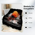 thumbnail image 6 of Custom Basketball Blanket, Cozy Soft Throw Blankets for Kids, Cool Black Flannel Throw Gifts for Bed Couch, 60x80 Inches, 6 of 6