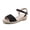 a-Black, variant on Womens Platform Sandals Open Toe Low Heels Fashionable Round Wedge Slip on Comfortable Espadrilles Summer Walking Shoes b-White Size 9