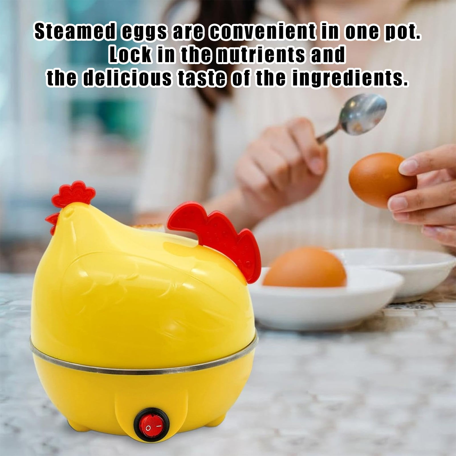Rapid Egg Cooker,Electric Egg Steamer,Multifunction Boiled Egg Cooker,Hen Shape Rapid Egg Boiler with Auto Shut Off for Hard Boiled, Poached, Soft Boiled Eggs