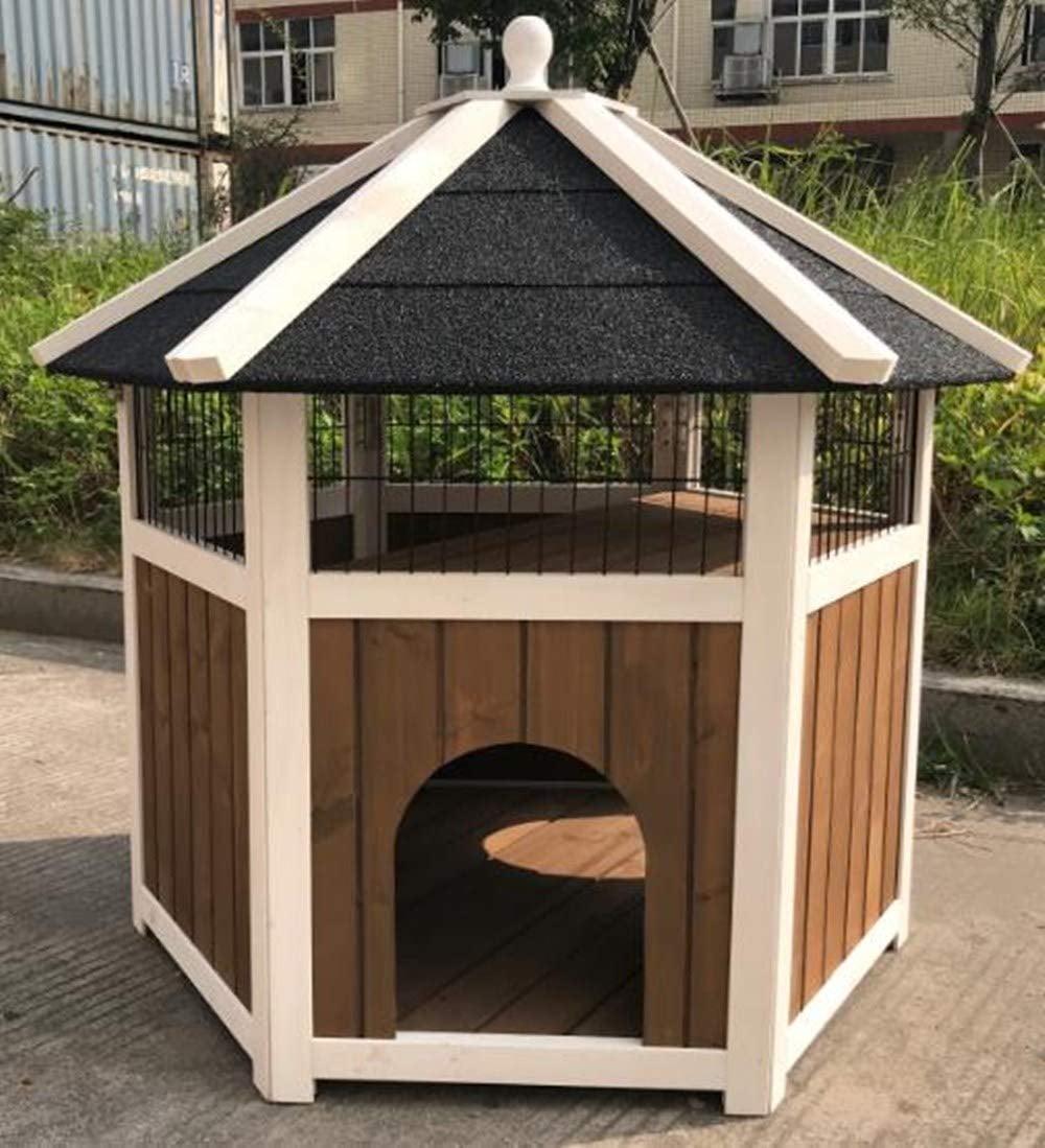 Seny Outdoor  Wooden Cat  House  Weatherproof Sturdy and Cute for Play and Hide Walmart com 