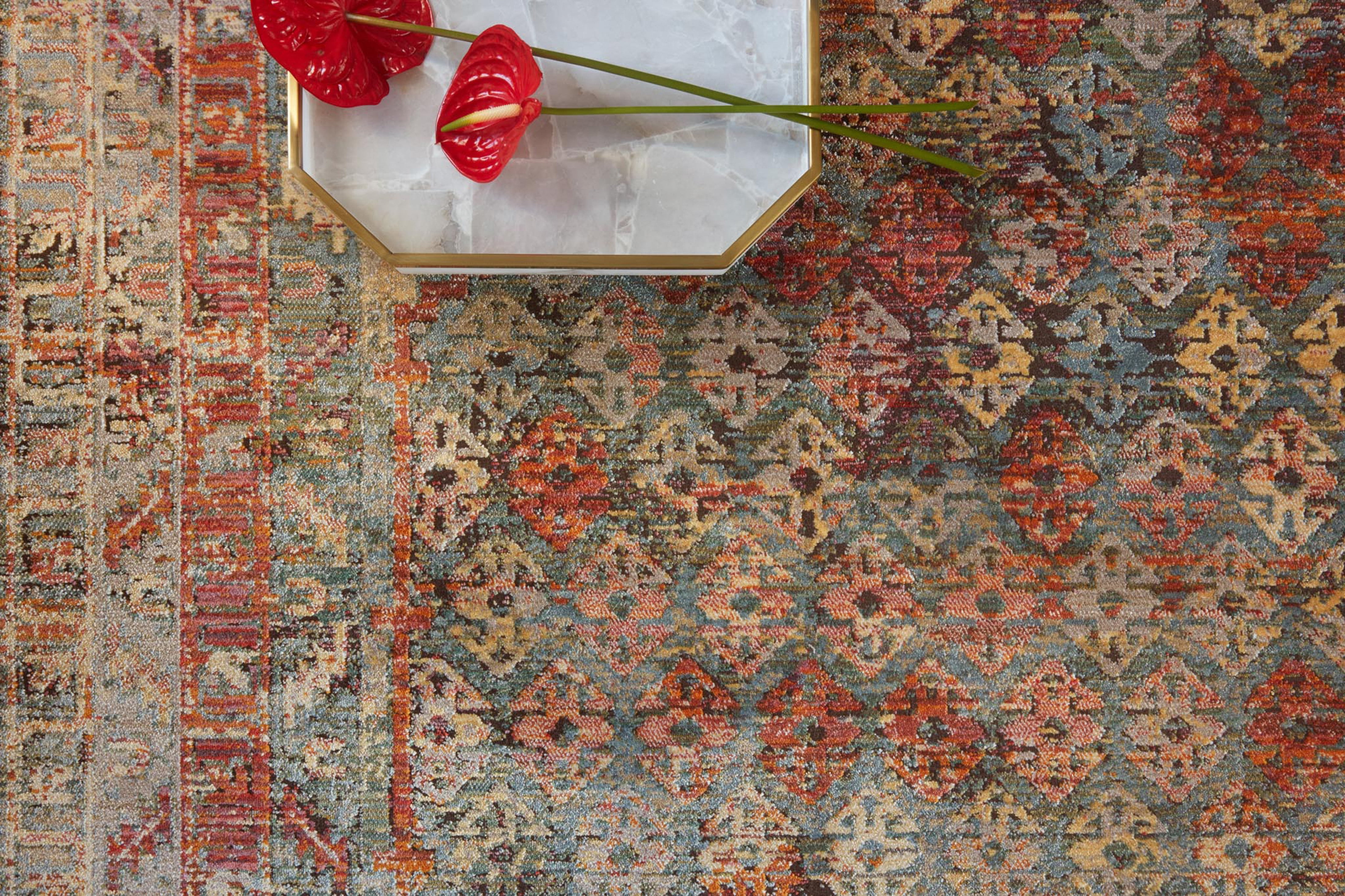 Loloi Javari Slate / Berry Power Loomed Area Rug, 12' x 15', for Living Room