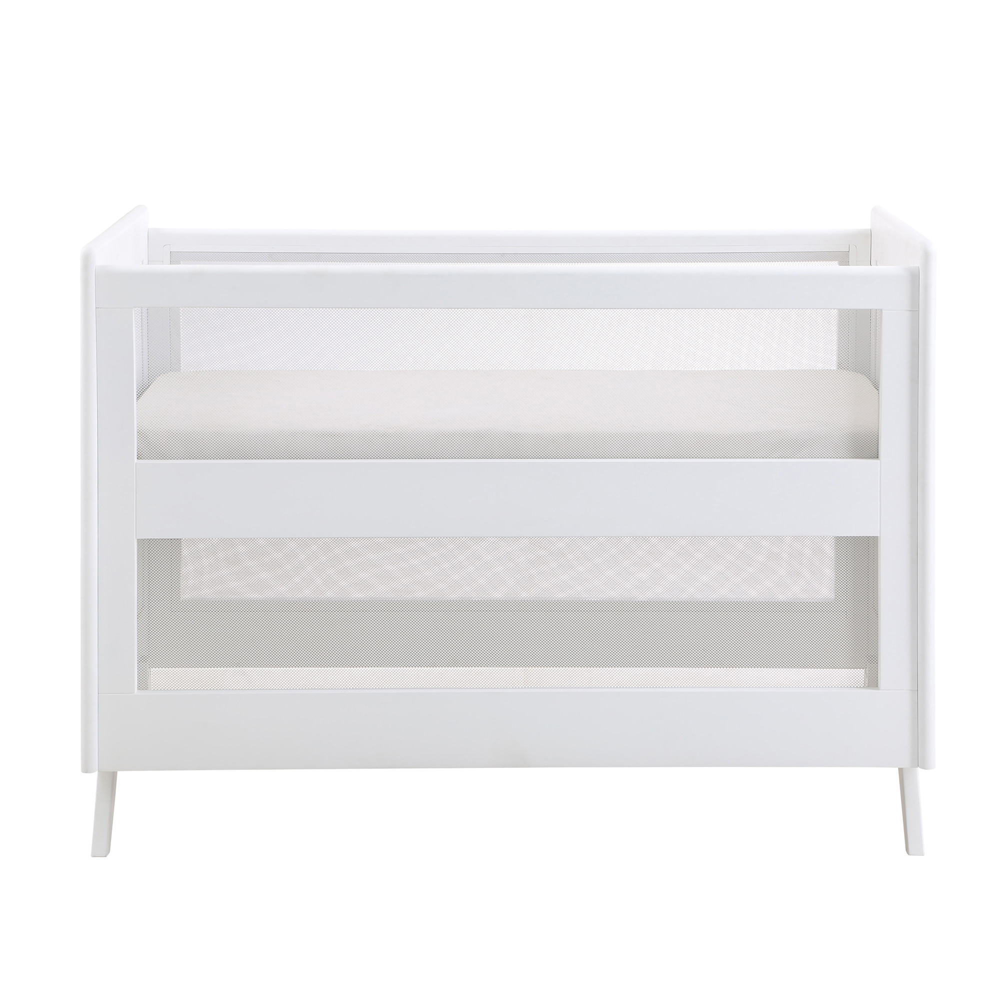 BreathableBaby Breathable Mesh 3-in-1 Convertible Crib, White, Greenguard Gold Certified
