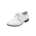 thumbnail image 3 of Gomelly Boys Dress Shoes Kids Pointed Toe Lace-Up School Uniform Formal Shoes White 7C, 3 of 7