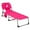 Pink, variant on Goplus Outdoor Beach Lounge Chair Folding Chaise Lounge with Pillow Turquoise