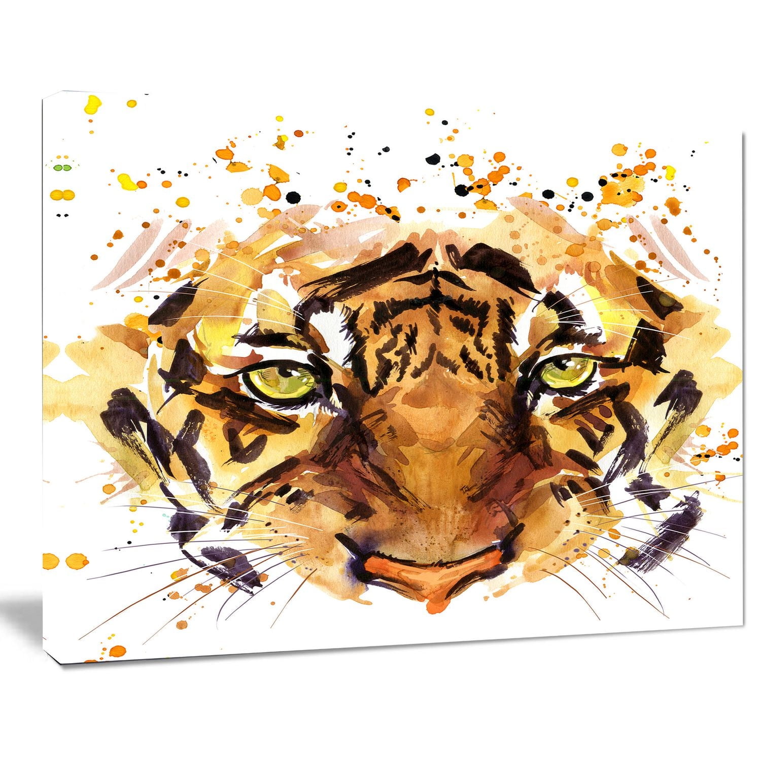 Design Art Eyes with Fire Canvas Print