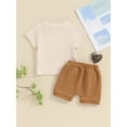 thumbnail image 4 of JYYYBF Baby Boys Shorts Set, Short Sleeve Letters Print T-shirt with Elastic Waist Shorts Summer Outfit, 4 of 7
