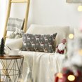 thumbnail image 6 of Sm:)e Christmas Reindeer Snowflake Grey Throw Pillow Cover, 12 x 20 Inch Xmas Winter Holiday Cushion Case Decoration for Sofa Couch, 6 of 7