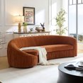 thumbnail image 2 of 92.13" Curved Sofa, Modern Upholstered Boucle Curved Couch, 4-Seat Sofa Couch for Living Room, Apartment, Bedroom, Office, No Need to Assembly, 2 of 9