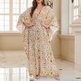 thumbnail image 5 of Women's Plus Size Swimwear Cover Ups Leopard Print Long Sleeve V Neck Beach Dress Lightweight Quick Dry Comfy Bathing Suits, 5 of 7