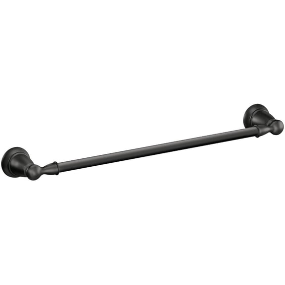 Moen Banbury Towel Bar - Matte Black, Wall Mount, Modern Style - 18 In.