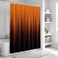thumbnail image 6 of Burnt Orange Black Ombre Shower Curtain, Waterproof Shower Curtains for Bathroom, Modern Abstract Striped Gradient Washable Fabric Bathtub Curtain Set Bath Decor with 12 Hooks Long 72"x84", 6 of 8