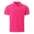 thumbnail image 3 of Mens Golf Polo Shirts Short Sleeve Stylish Solid Button Collared Pullover Tops Lightweight Business Work Slim Fit Tees Pink 3XL, 3 of 5