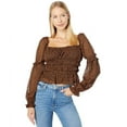 thumbnail image 1 of Astr the Label Womens Fairfield Printed Square-Neck Tops, Black Rust Ditsy, Medium, 1 of 1
