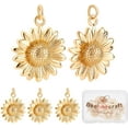 thumbnail image 1 of 8 dijes de girasol dorados chapados en oro de 18 quilates, colgantes de girasol, suministros para manualidades, joyería, pendientes, collares y pulseras., 1 of 9